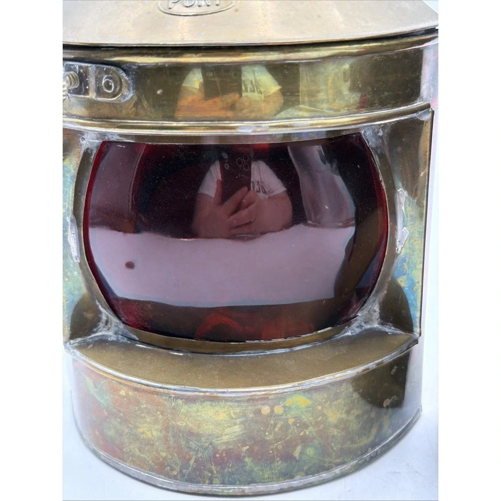 Vintage Port Lanterns Antique Brass Finish Nautical Oil Lamps Ship Lights